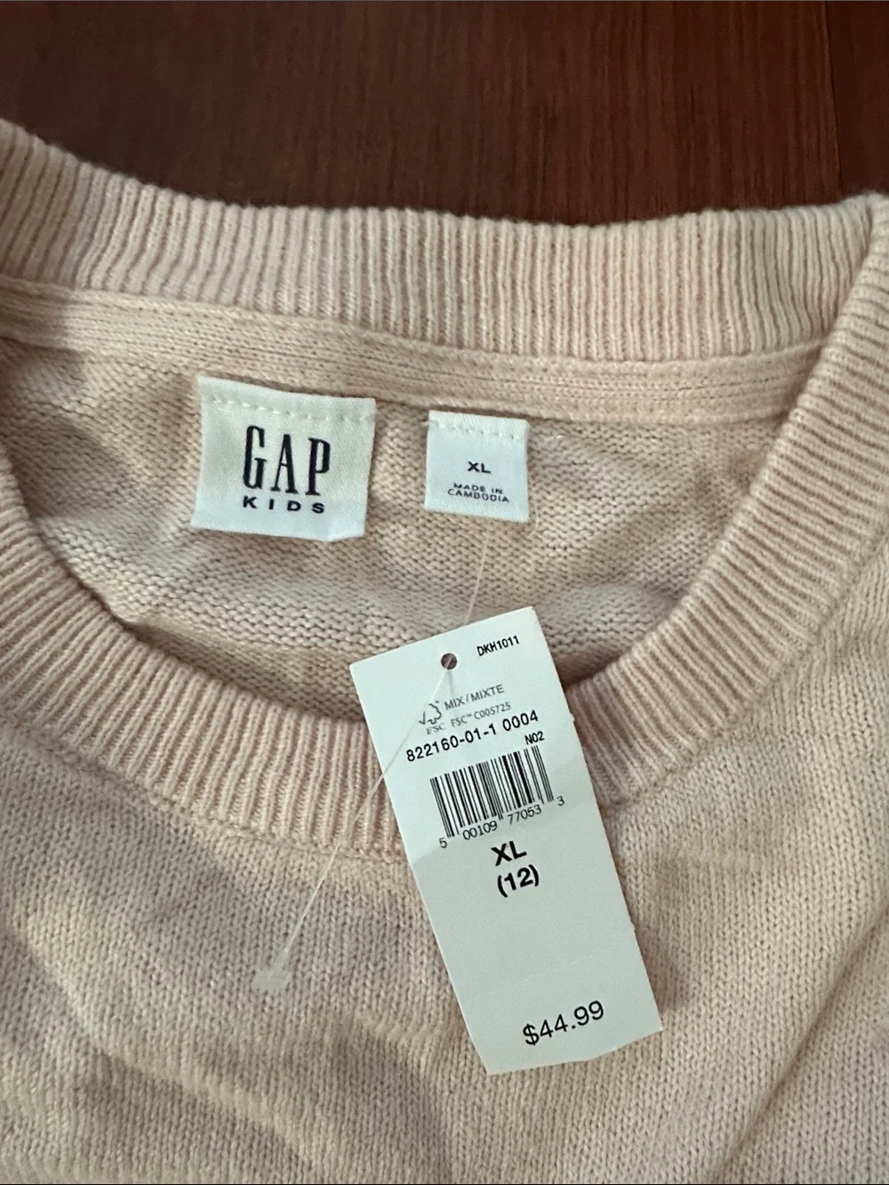 GAP Blush Pink Puff-Sleeve Crew Sweater